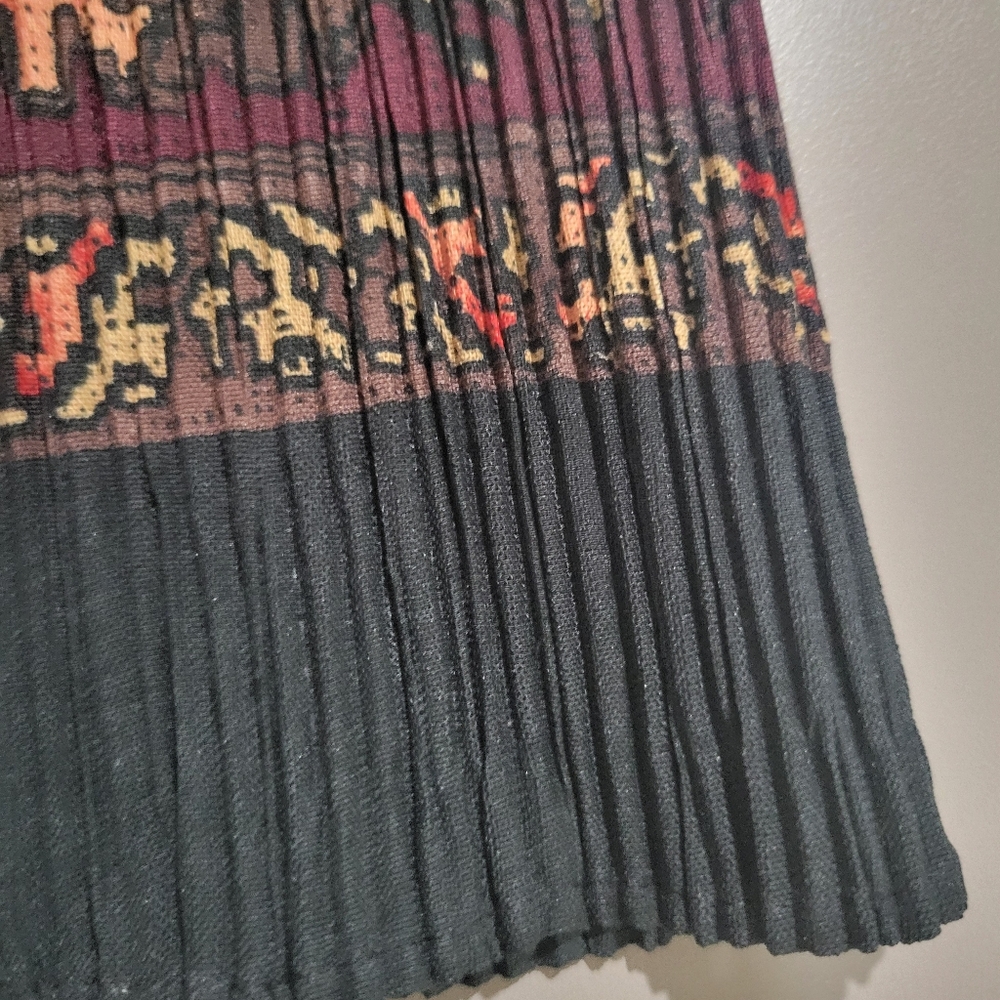 Norton McNaughton Vintage Accordion Ikat Style Pencil Midi Skirt Free Size - Picture 7 of 10